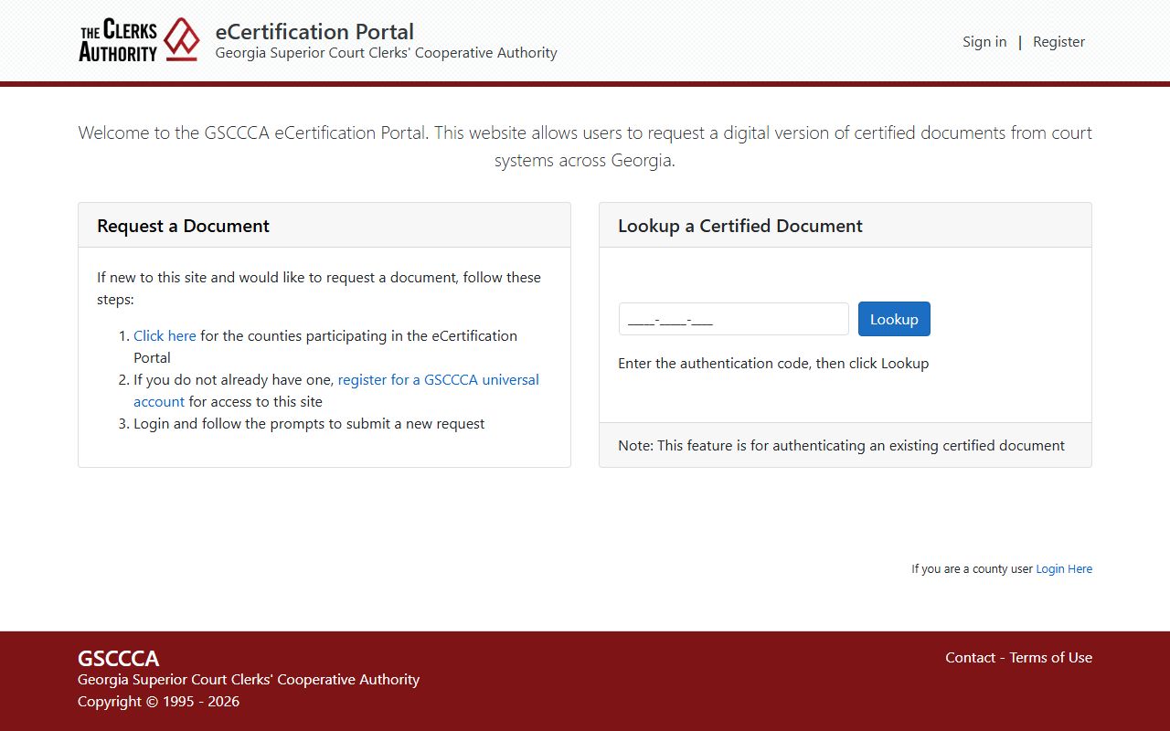 Paulding County court records GSCCCA eCertification portal