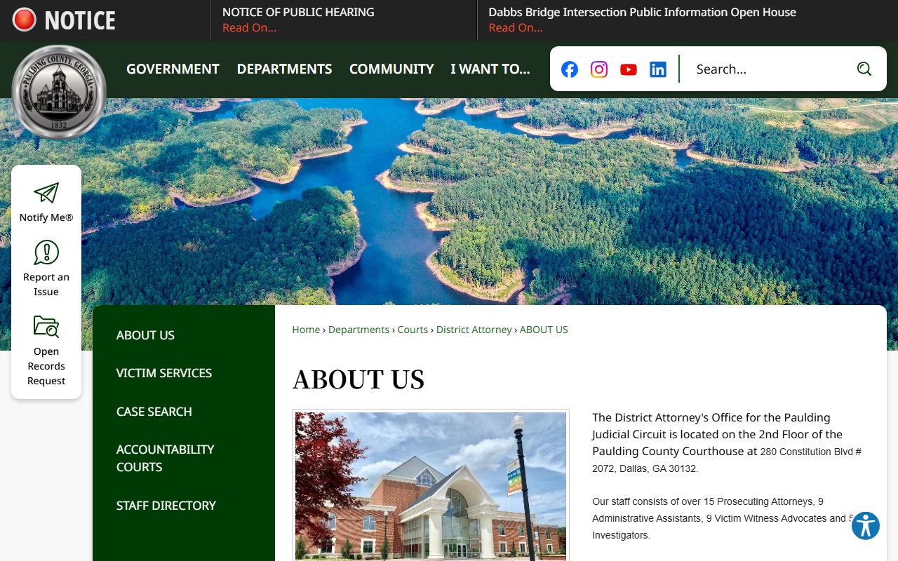Paulding County criminal court records District Attorney about page