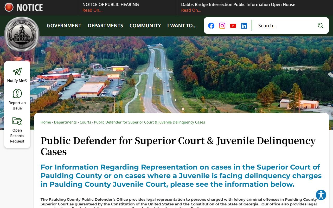 Paulding County criminal court records Superior Court public defender page