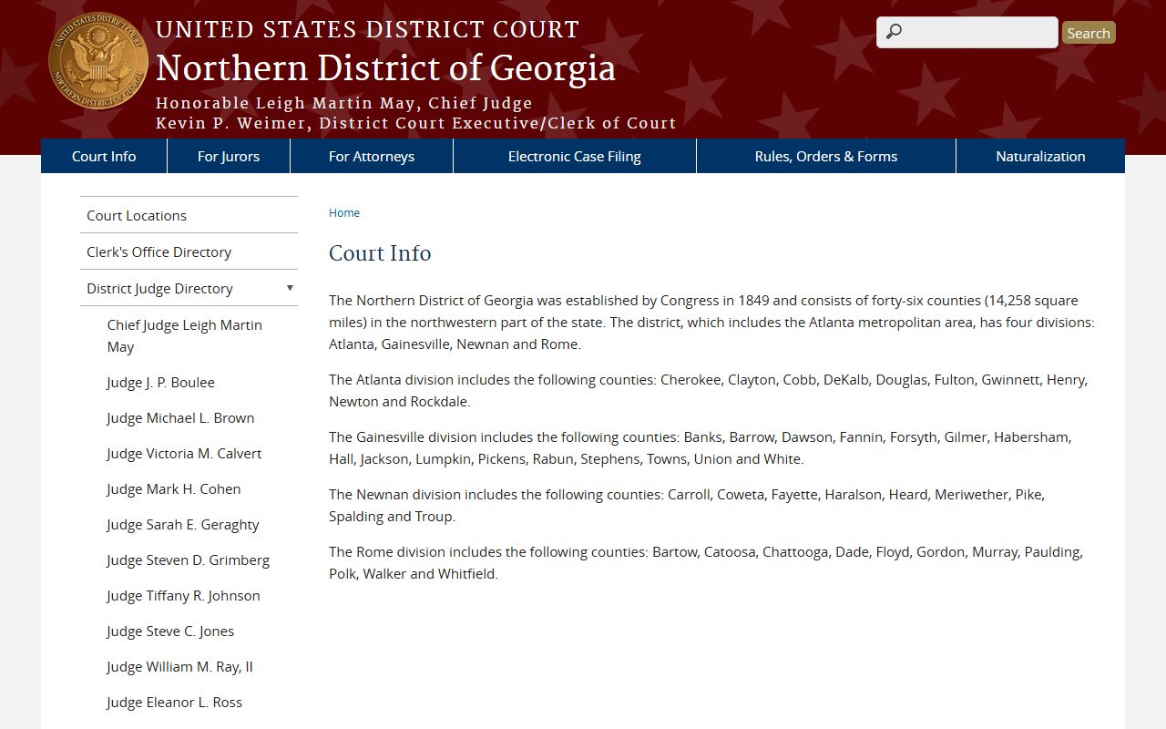 Northern District information contrast for Paulding County Superior Court records