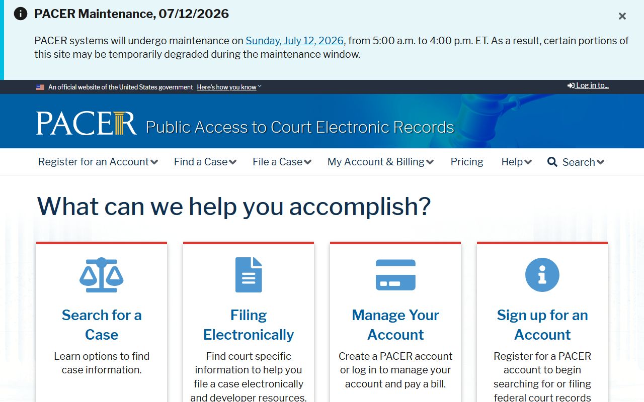 PACER federal contrast for Paulding County Superior Court records