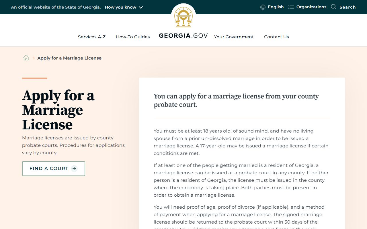 Georgia marriage license overview for Paulding County marriage records