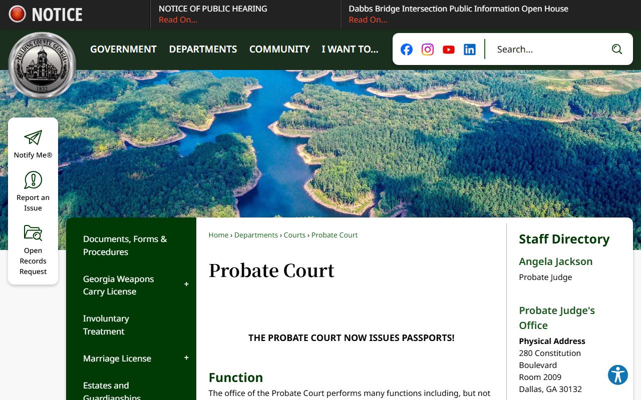 Paulding County Probate Court for marriage records