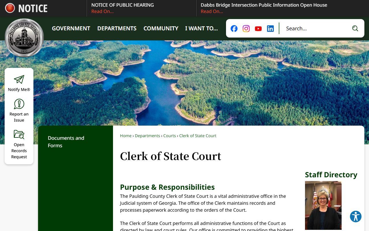 Paulding County traffic court records Clerk of State Court traffic page