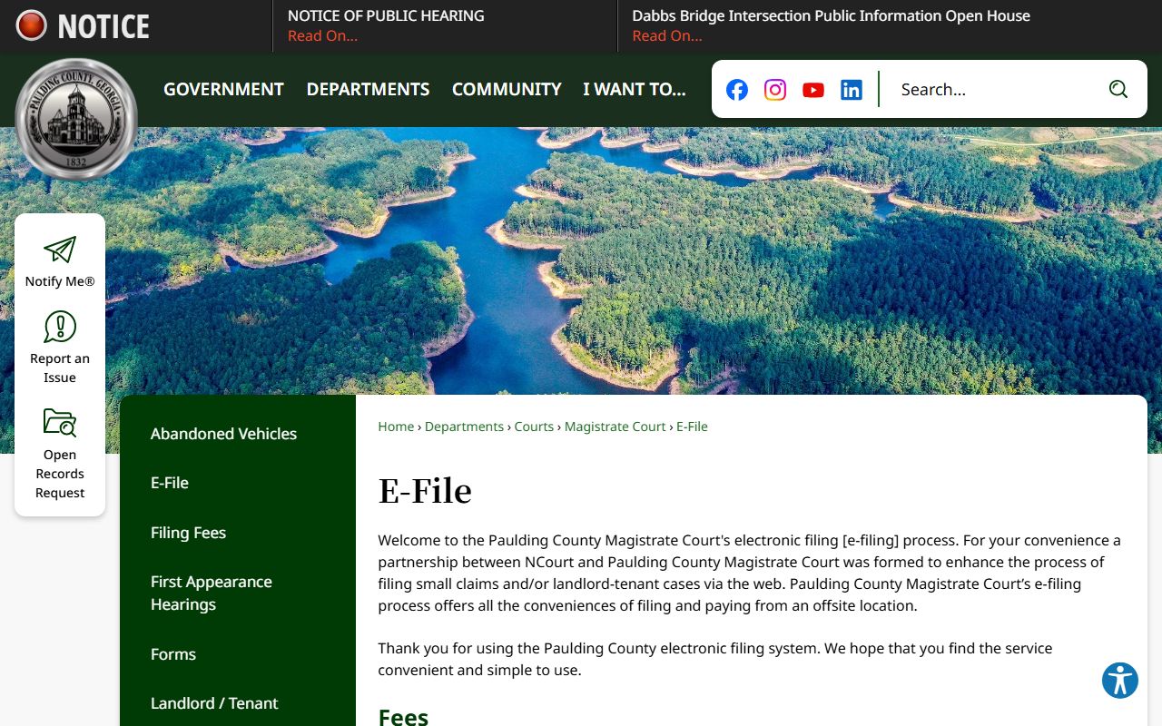 Paulding County warrant records Magistrate e-file channel